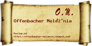 Offenbacher Melánia névjegykártya